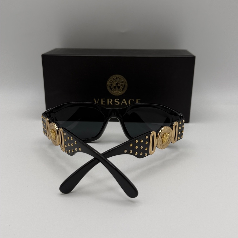 Versace Medusa Biggie Studded Sunglasses - Picture 9 of 15